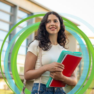 Smiling college student